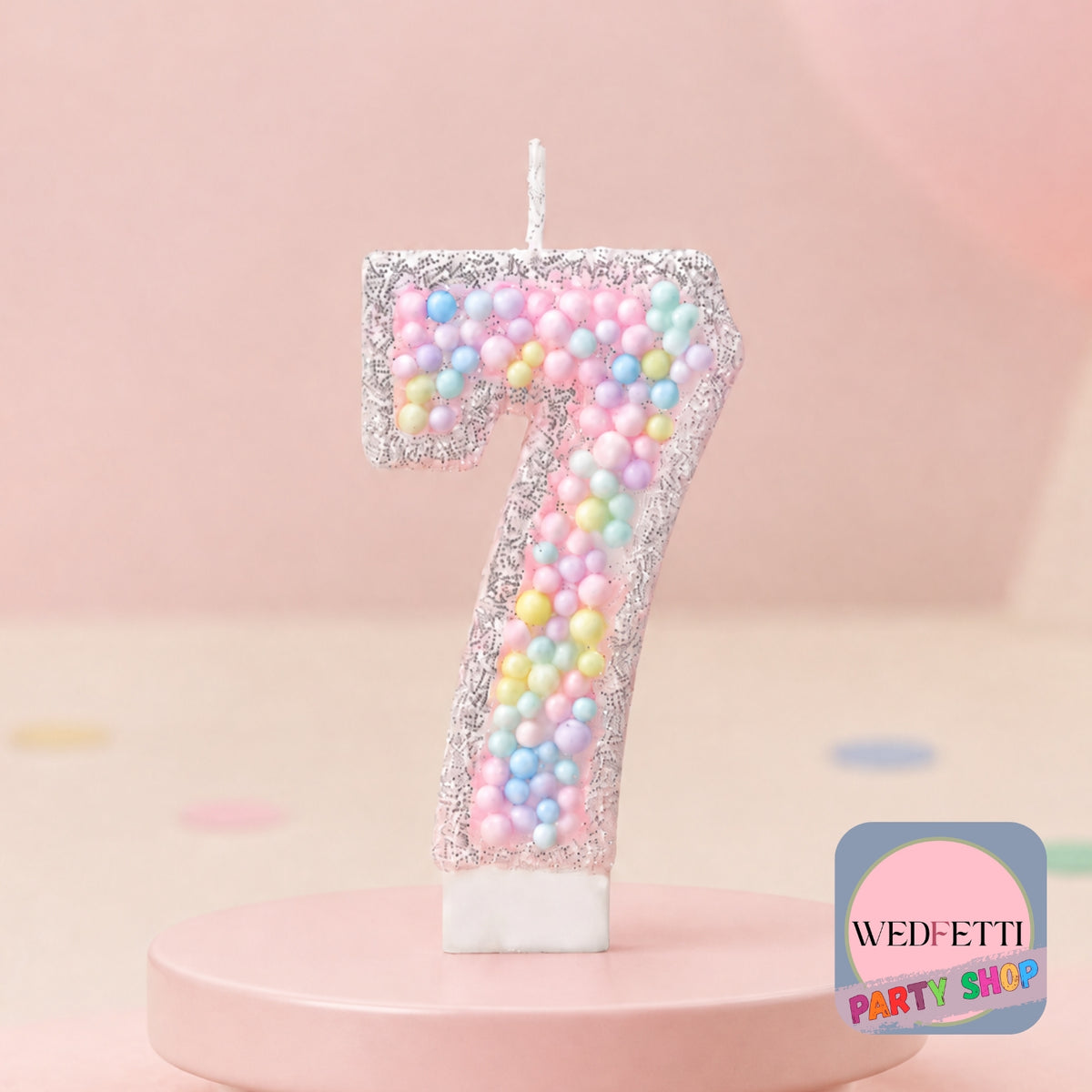 Pastel Sprinkle Number Birthday Candles 0–9