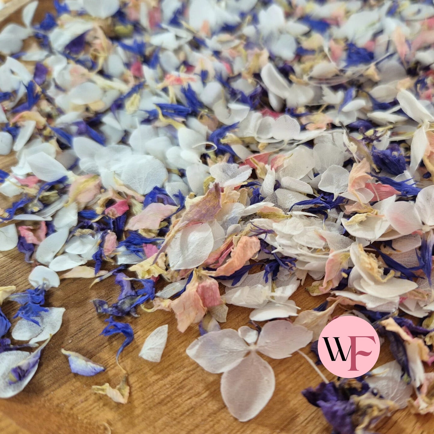 Natural Cornflower Delphinium & Snow Petal® mix - White