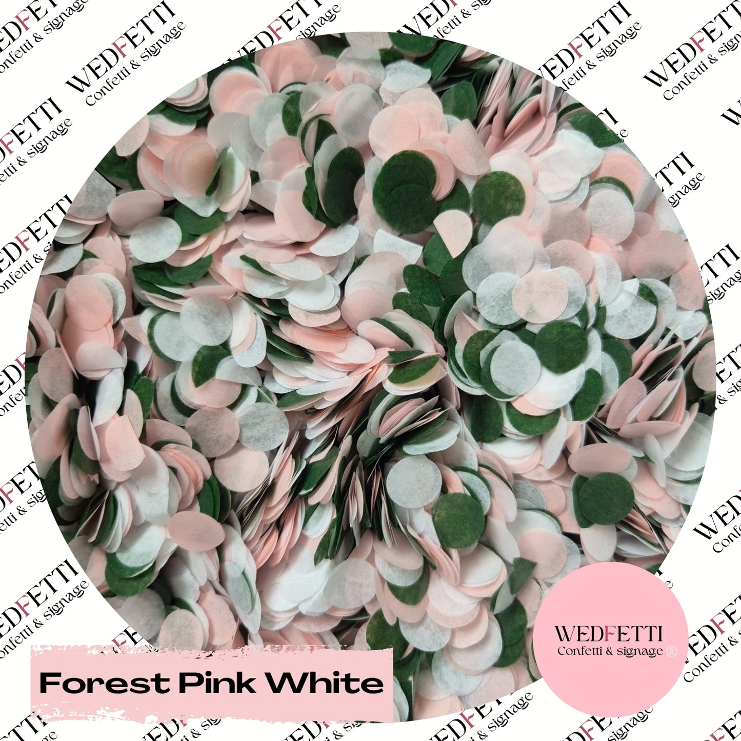 Slow falling paper Confetti - Forest Pink White