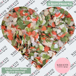 Paper Confetti hearts 1.5cm - Ivory Deep Sage burnt orange