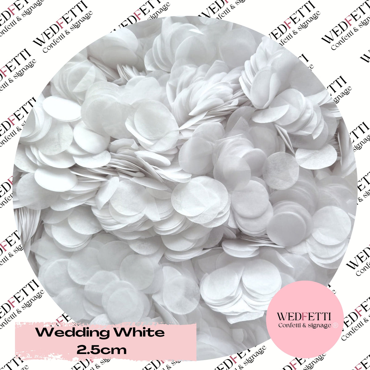 Circles Large 2.5cm Biodegradable - Wedding White