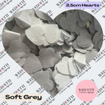 Biodegradable paper Confetti hearts - Soft Grey