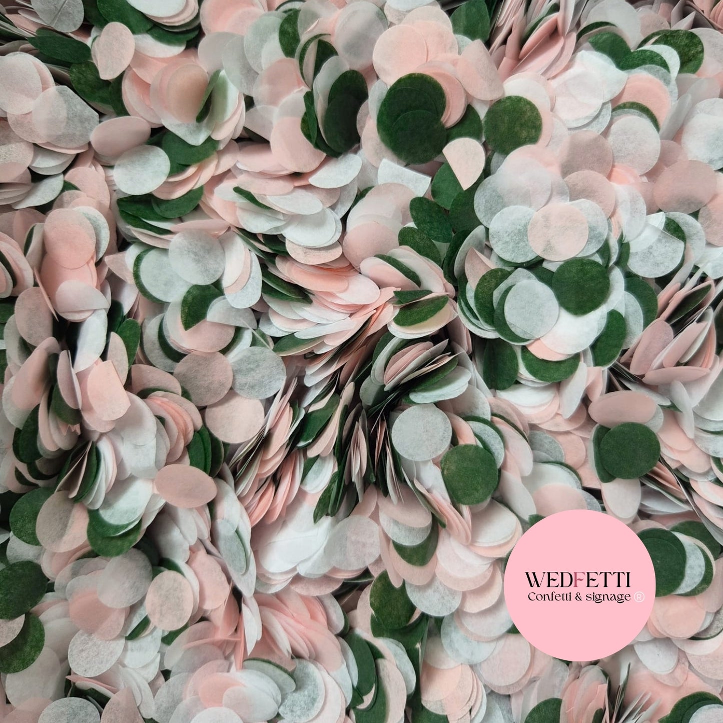 Slow falling paper Confetti - Forest Pink White