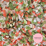Paper Confetti hearts 1.5cm - Ivory Deep Sage burnt orange