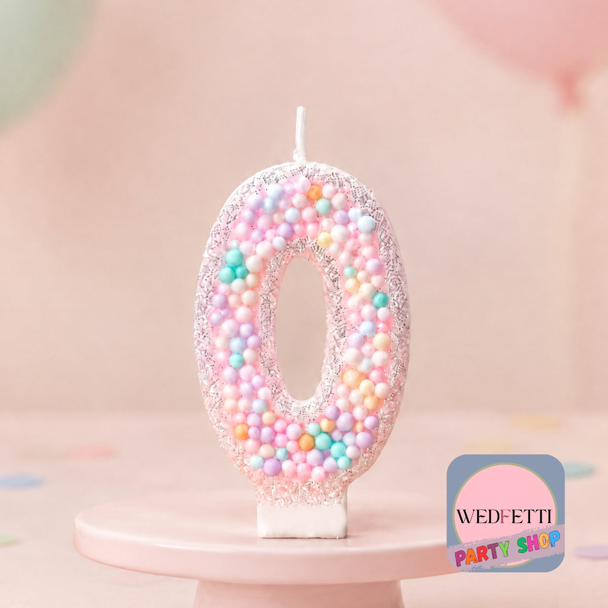 Pastel Sprinkle Number Birthday Candles 0–9
