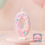 Pastel Sprinkle Number Birthday Candles 0–9