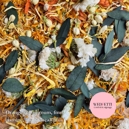 Petals - Orange Lily, Mum Eucalyptus Mix