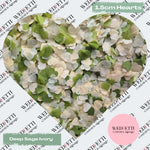 Paper Confetti hearts 1.5cm - Deep Sage Ivory