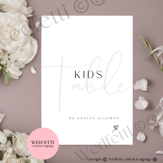 Kids Table (no adults allowed) WedFetti