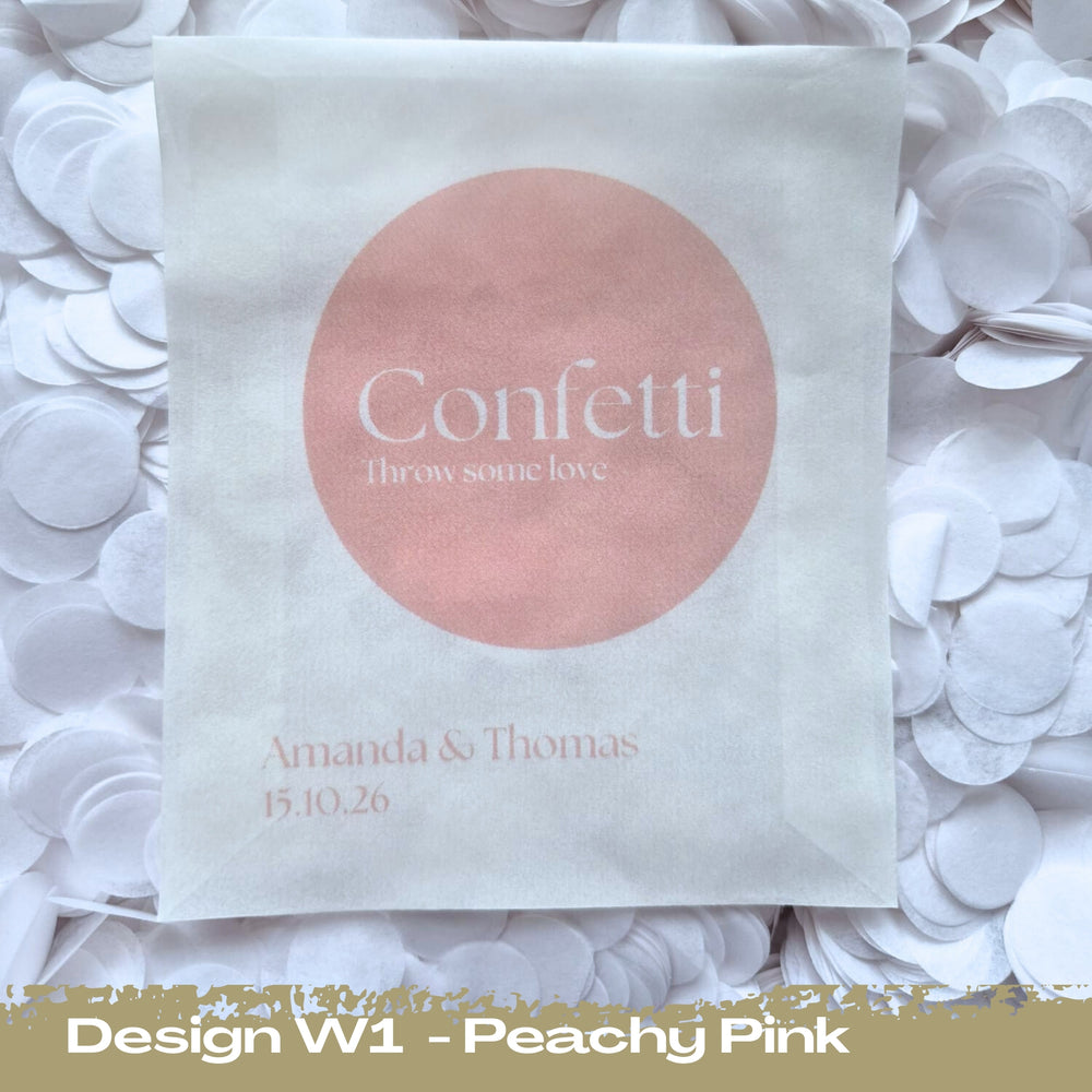 Confetti Packets Biodegradable - W1 Peachy Pink