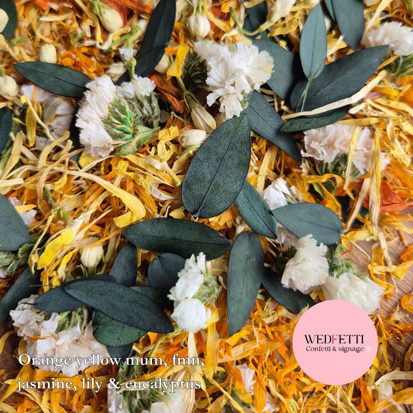 Petals - Orange Lily, Mum Eucalyptus Mix
