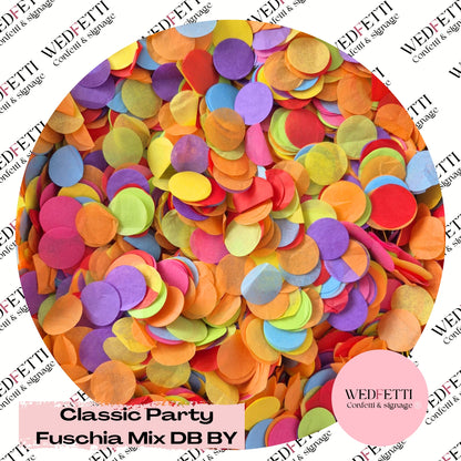 Circles Large 2.5cm Biodegradable - Classic Party Fuschia Mix DB BY