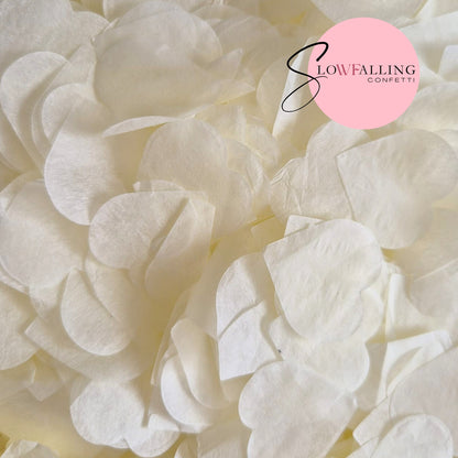 Biodegradable paper Confetti hearts - Ivory