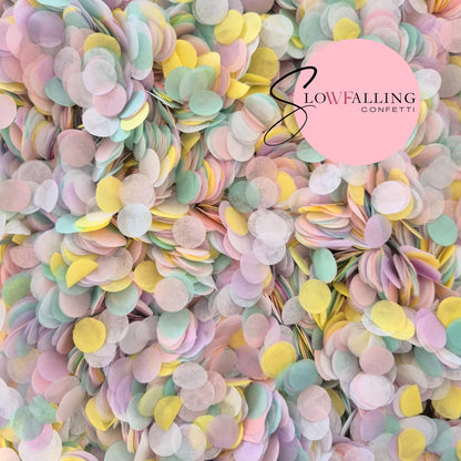 Slow falling paper Confetti - Pastel Party + White