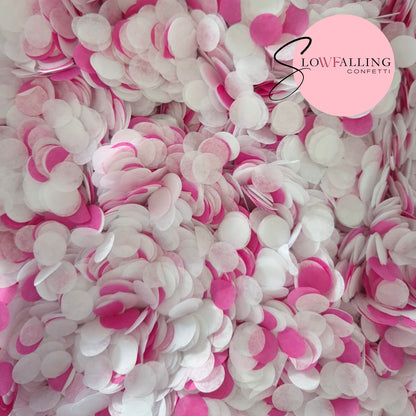 Slow falling paper Confetti - White Fuchsia