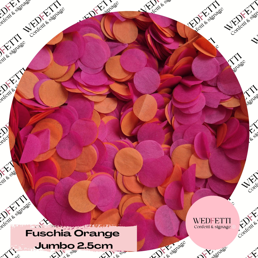 Circles Large 2.5cm Biodegradable - Fuschia Orange