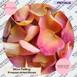SLOW FALLING PETALS Freeze dried Flame Rose petal premium mix