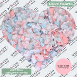 Paper Confetti hearts 1.5cm - Baby Pink Light Blue White