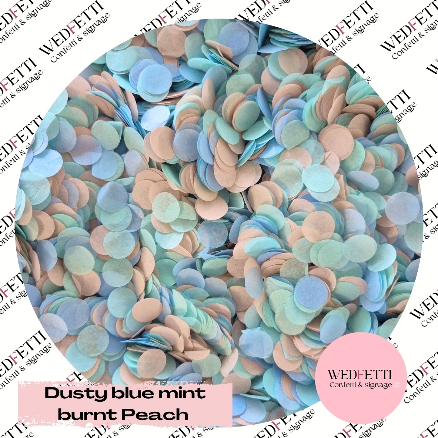 Slow falling paper Confetti - Dusty Blue mint burnt Peach