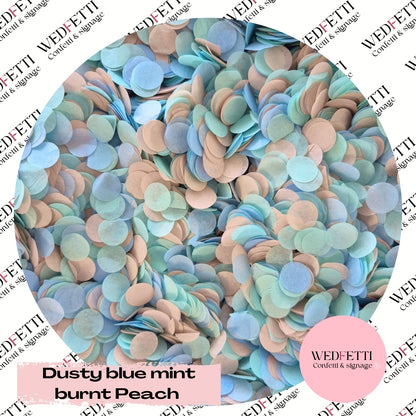 Slow falling paper Confetti - Dusty Blue mint burnt Peach