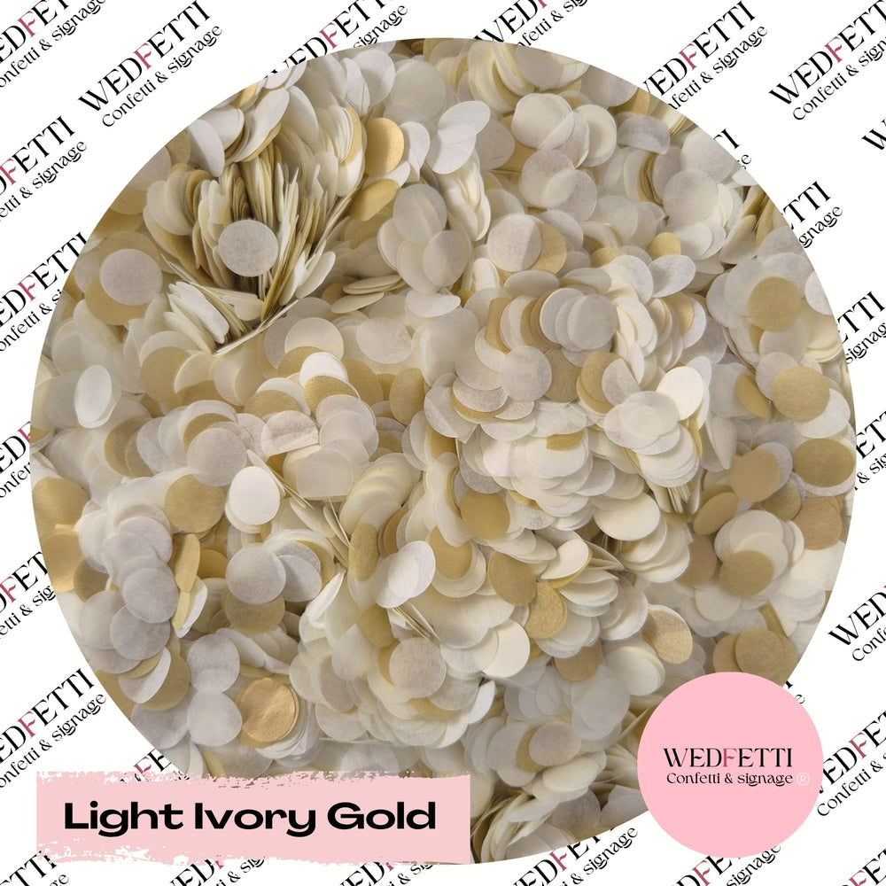 Slow falling paper Confetti - Light Ivory Gold