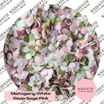 Slow falling paper Confetti - Mahogany White Deep Sage Pink