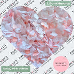 Paper Confetti hearts 1.5cm - Baby Pink White