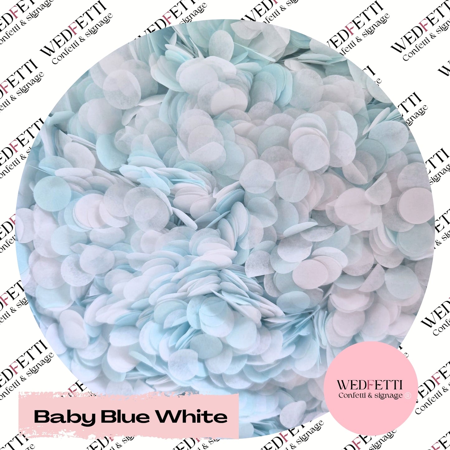 Slow falling paper Confetti - Baby Blue White