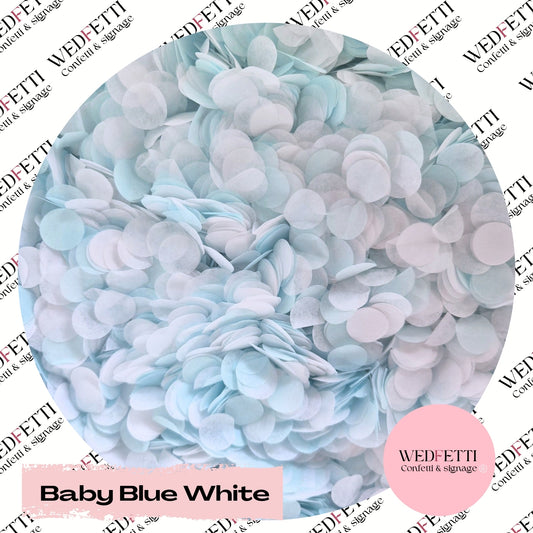 Slow falling paper Confetti - Baby Blue White