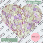 Paper Confetti hearts 1.5cm - Light Ivory Lavender