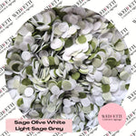 Slow falling paper Confetti - Sage Olive White Light Sage Grey