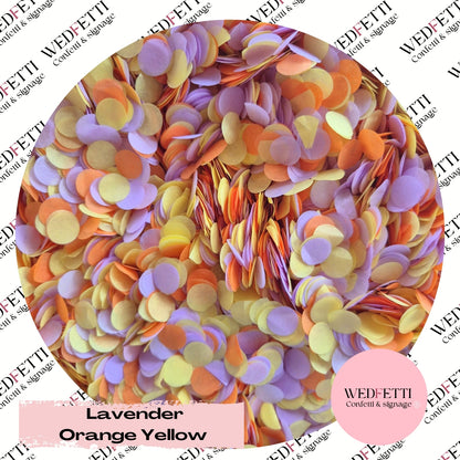 Slow falling paper Confetti - Lavender Orange Yellow