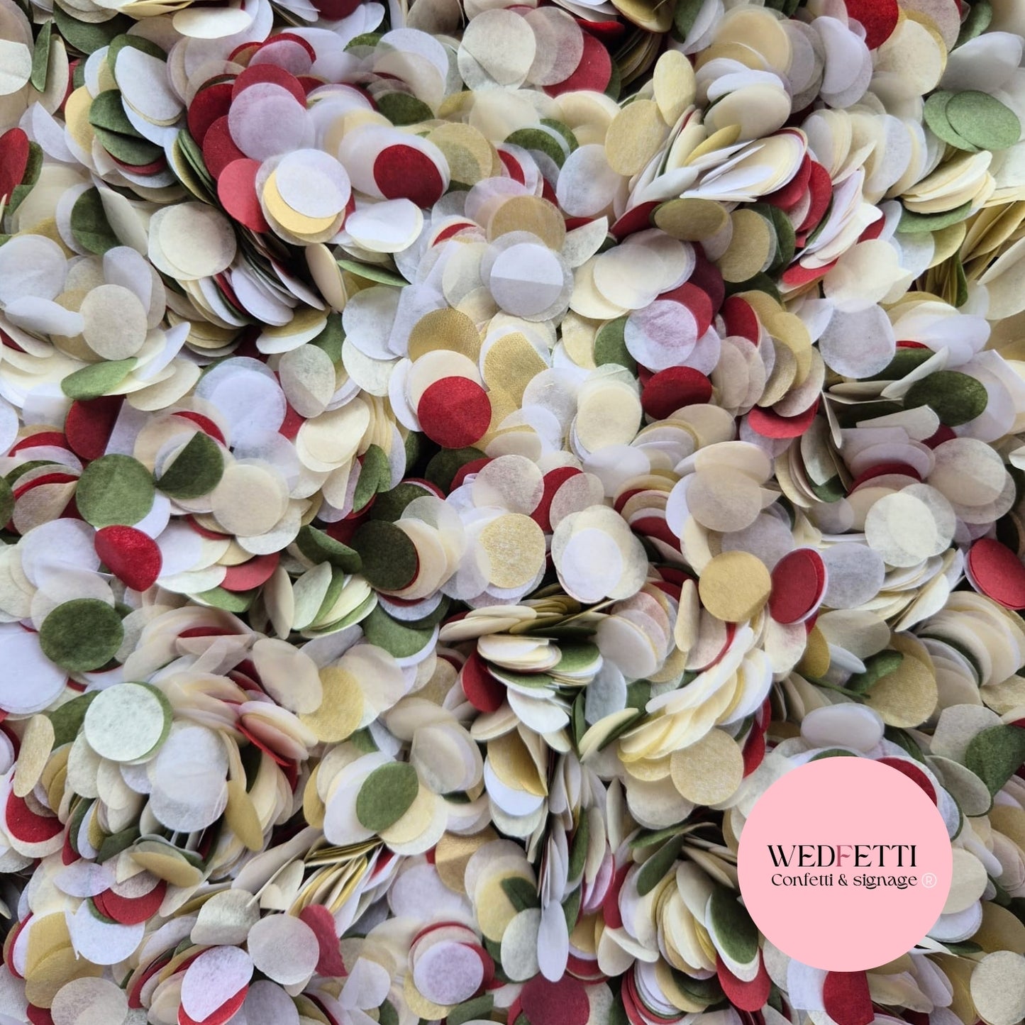 Slow falling paper Confetti - Olive Ivory white burgundy gold