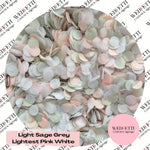 Slow falling paper Confetti - Light Sage Grey Lightest Pink White