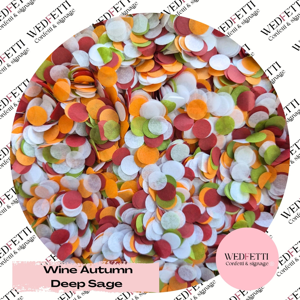 Slow falling paper Confetti - Wine Autumn Deep Sage