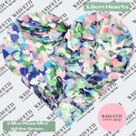 Paper Confetti hearts 1.5cm - 3 Blue Rose Mint White Green