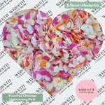 Paper Confetti hearts 1.5cm - Fuschia Baby Pink Light Ivory Orange