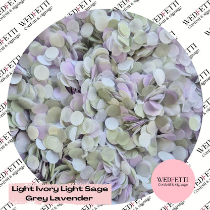 Slow falling paper Confetti - Light Ivory Light Sage Grey Lavender