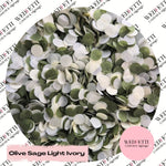 Slow falling paper Confetti - Olive Sage Light Ivory