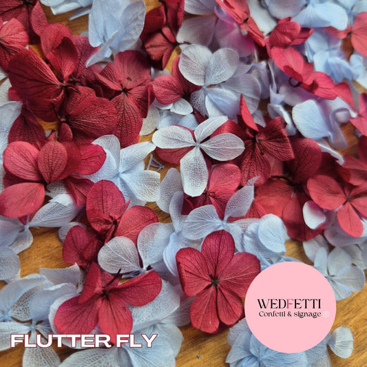 FlutterFly® Petal Confetti - Burgundy Blue