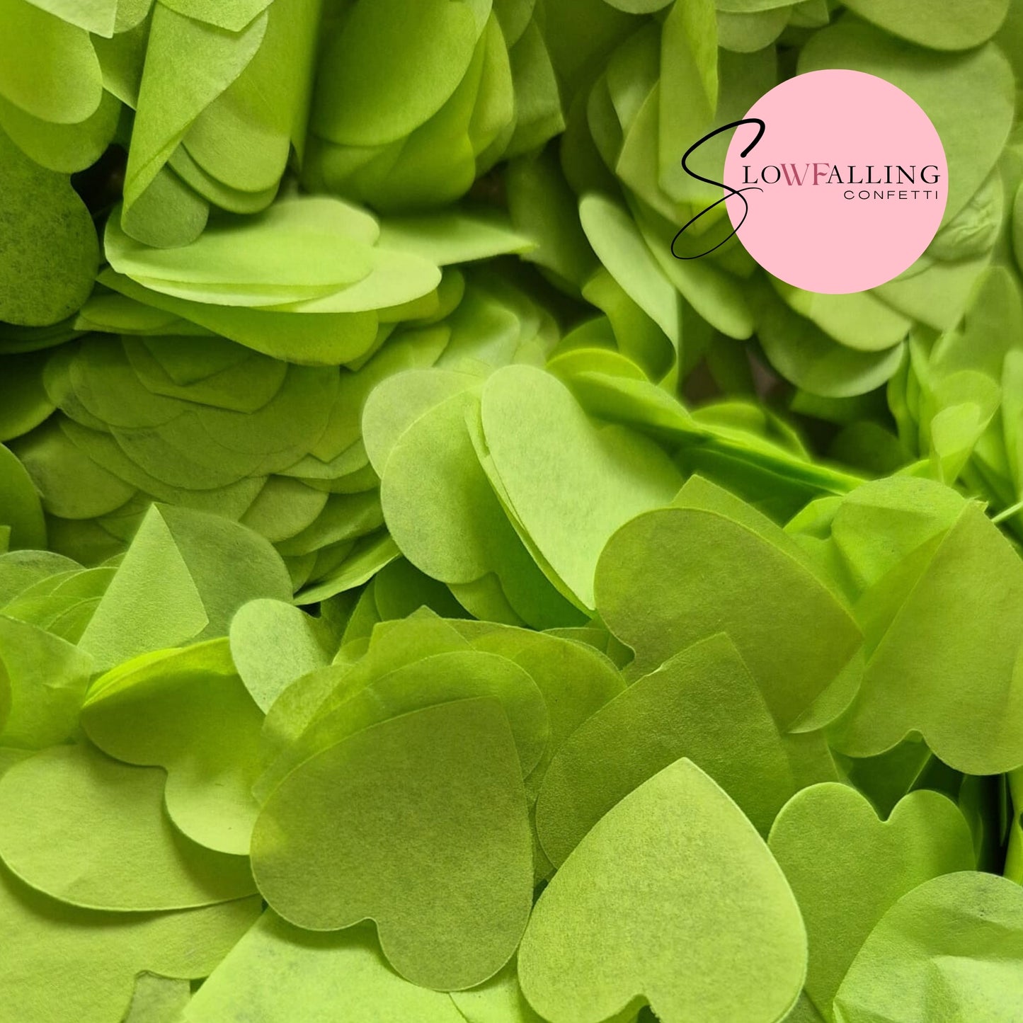 Biodegradable paper Confetti hearts - Lime Green