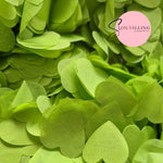 Biodegradable paper Confetti hearts - Lime Green