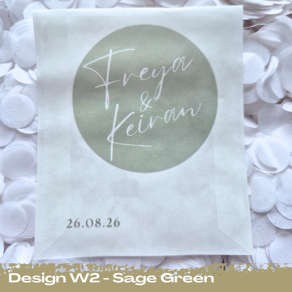 Confetti Packets Biodegradable - W2 Sage Green