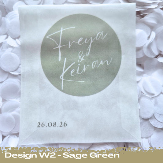 Confetti Packets Biodegradable - W2 Sage Green