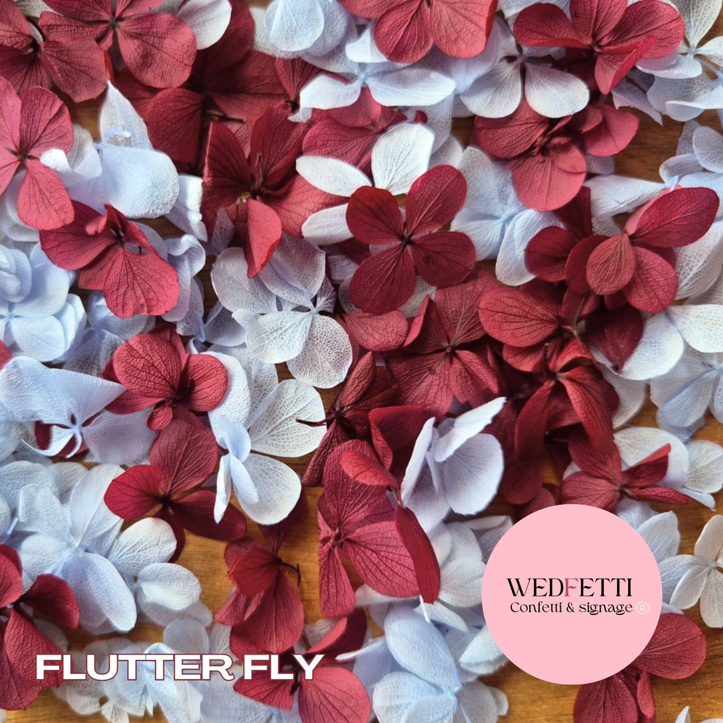 FlutterFly® Petal Confetti - Burgundy Blue
