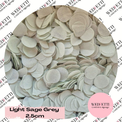 Circles Large 2.5cm Biodegradable - Light Sage Grey