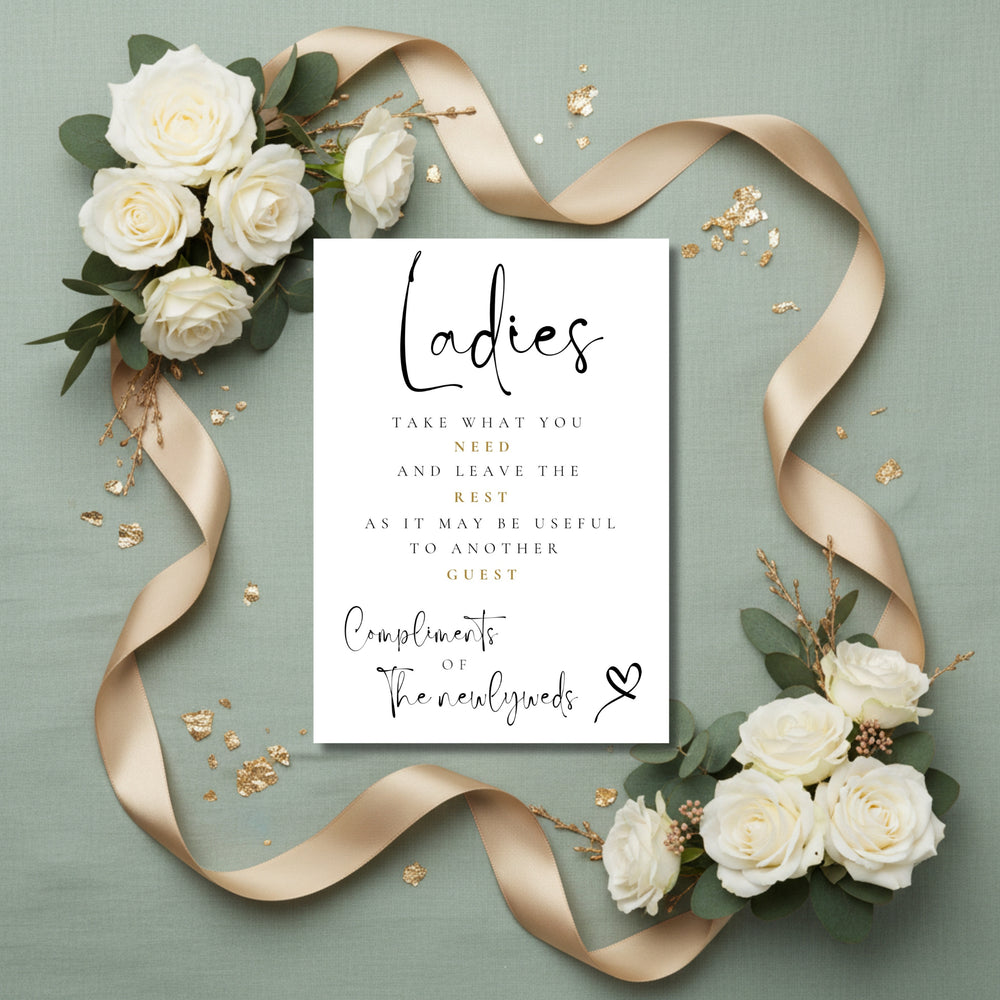 Ladies restroom sign - Lucia black