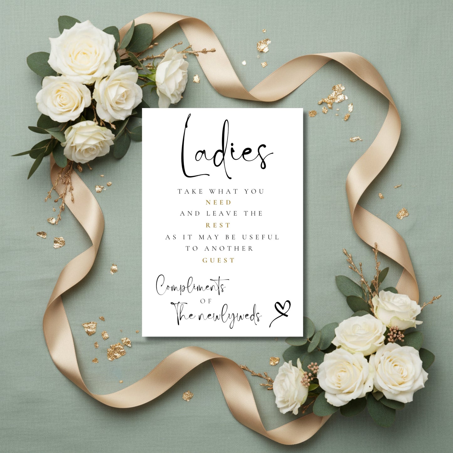 Ladies restroom sign - Lucia black