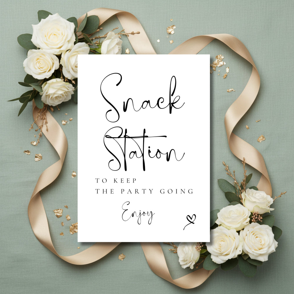 Snack station sign - Lucia black