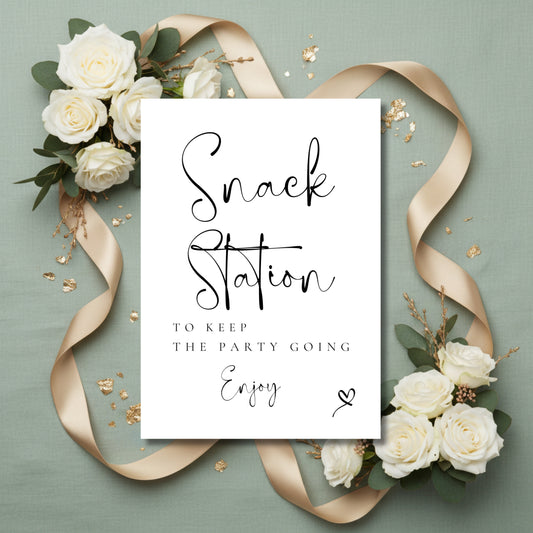 Snack station sign - Lucia black